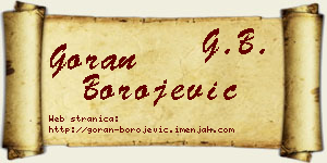 Goran Borojević vizit kartica
